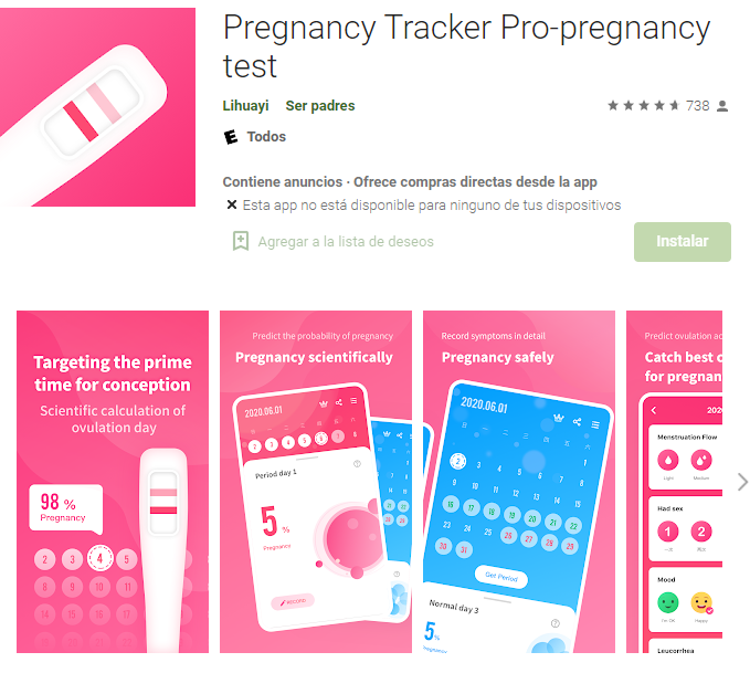 Aplicaciones gratis para prueba de embarazo 