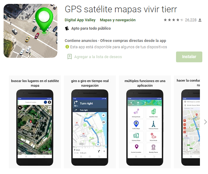 aplicaciones de mapas satelitales en el Móvil 